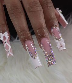 Long Winter Acrylic Nails, Dramatic French Tip Nails, Sagittarius Nail Art, Dramatic Nails Acrylic, Birthday Nails Sagittarius, Sagittarius Nails Designs, Sagittarius Birthday Nails, Xxl Acrylic Nails, Sagittarius Nails