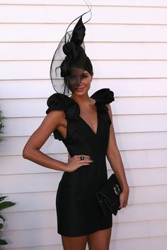 Derby Dresses And Hats Outfit, Ladies Day At The Races Outfit, Kentucky Derby Party Hats, Jodi Gordon, Melbourne Cup Fashion, Fascinator Hats Outfit, Dress Ankle Boots, Classic Bun