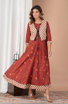 Size: L Cotton Anarkali Dress, Skirt Circle, Designer Anarkali Dresses, Layered Short, Cotton Anarkali, Designer Anarkali