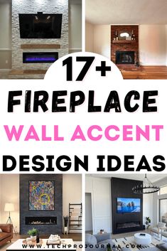 fireplace wall accent design ideas with text overlay