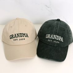 With an array of exquisite designs, our personalized hats bring you a wide range of choices. You can print the names of your family members, pictures and texts you want to express to make your hat more unique. Having your name or picture engraved on the hat is also a great way to show your heart and take a record of your sincere and lasting love. Crafted with attention to detail and using high quality materials, our hats also provide durability and the utmost comfort. This will be a great gift for Mother's Day, Father's Day, Christmas, or any special day! Customer Aesthetic, Grandpa Pregnancy Announcement, Gift For New Grandma, Vintage Baseball Hat, Gifts For New Grandma, Vintage Baseball Hats, Hat Personalized, Bachelorette Hats, Custom Embroidered Hats