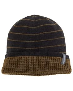 Columbia City Trek™ Reversible Beanie | Zappos.com Columbia Hat, Reversible Beanie, Columbia Logo, Columbia City, Outdoor Hat, Solid And Striped, Beanie Black, Knit Texture, Mens Beanie