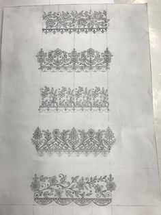 four different types of laces on paper