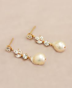 Gold Crystal and Baroque Pearl Post Wedding Earrings Pearl White Baroque Pearl Earrings For Wedding, Baroque Pearl Wedding Earrings In Pearl White, Dangle Baroque Pearl Bridal Earrings, Baroque Pearl Drop Bridal Earrings, Wedding Baroque Pearl Earrings In Pearl White, Delicate Baroque Pearl Earrings For Wedding, Wedding Bridal Earrings With Baroque Pearl Drop, Bridal Baroque Pearl Drop Earrings For Wedding, Teardrop Baroque Pearl Earrings For Wedding