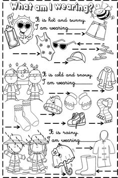 the worksheet for teaching children how to wear winter clothes and keep them warm