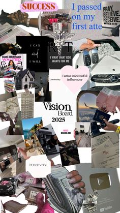 the collage shows many different things that are being used to create an advertisement for their company