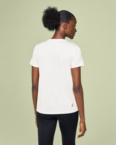 Go back to basics with this lightweight and versatile tee. Designed for the everyday runner's wardrobe | On Women's Core-T Short-Sleeve Shirt in Undyed, Size: Medium. Lightweight, versatile, running Road Running. Performance Running | Recycled Polyester T Shorts, Back To Basics, Road Running, Rib Cage, Basic Tee, Body Measurements, Cool Things To Make, Warm Weather, Short Sleeve Shirt