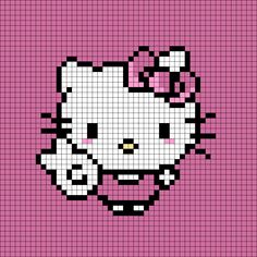 Hello Kitty pixels crochet pattern hello kitty icon pink aesthetic cute core pink pixels crochet pattern pixels art hello kitty aesthetic Pixel Grid Crochet Hello Kitty, Hello Kitty Block Art, Hello Kitty Graph Pattern, Hello Kitty Melting Beads, Cute Hello Kitty Pixel Art, Crochet Hello Kitty Stuff, Hello Kitty Crochet Graph, Hello Kitty Grid Art, Hello Kitty Crochet Grid Pattern