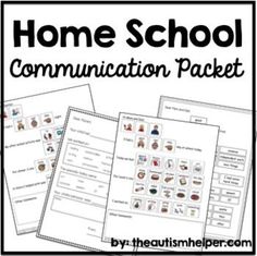 the home school communication packet is filled with pictures and words to help students learn how to use