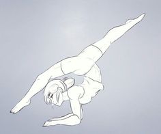 an artistic drawing of a woman diving in the air