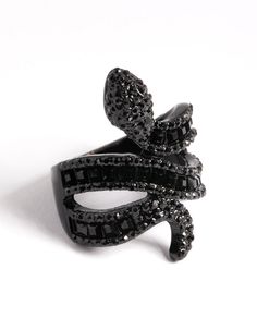 If you like it, put a ring on it! Explore our collection of standout rings to suit all tastes. From dazzling rings encrusted with crystals, to fine and simple pieces - treat yourself to a piece that's uniquely you. Weight: 9.0g | Lovisa Black Baguette Snake Ring, Size: Small/Medium Lovisa Jewellery, Snake Ring, Put A Ring On It, Favorite Rings, Black Rings, Gold Plated Sterling Silver, Free Jewelry, Ring Necklace, Fashion Rings