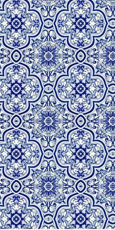 a blue and white background with an intricate design