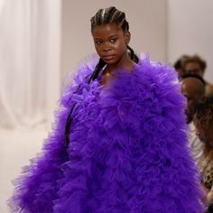 Elegant Floor Length Extra Fluffy Tulle Coat In Royal Purple. This Is A Must Have Garment. Beautiful Show Stopper Floor Length Coat, Tulle Coat, Couture Jackets, Royal Purple, Floor Length, Sofia, The House, Jackets For Women, Jackets & Coats