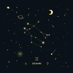 the zodiac sign and stars in the night sky