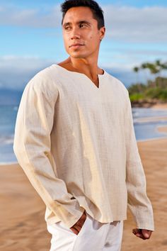 Our selection of men's linen, cotton, bamboo, & rayon batik shirts in a variety of colors. Both long sleeve and short sleeve. Order in-stock or custom. Mens Linen Shirts Summer, Hemp Shirt, Holiday Clothing, Linen Shirt Men, Mens Linen, Red Long Sleeve, Beach Shirt, Beach Shirts, Vacation Outfits