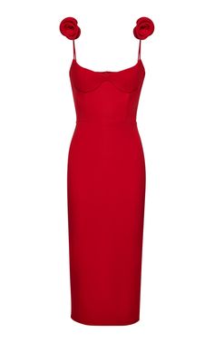 Fashion Silhouette, Glamour Dress, Magda Butrym, Strapless Midi Dress, Red Midi Dress, Looks Vintage, Fancy Dresses, Fashion Classy, Guest Dresses