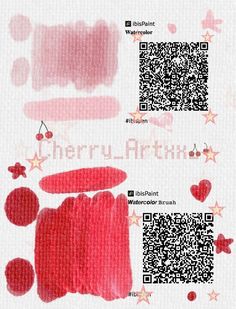 some red lipstick on a white background with qr code for the word cherries