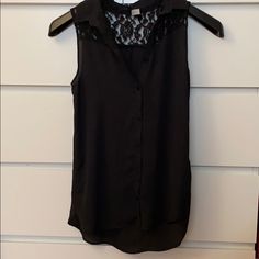 Never Worn, Doesn’t Come With Tags Casual Black Blouse By H&m, Black Casual Blouse From H&m, H&m Casual Blouse For Night Out, H&m Black Casual Blouse, H&m Casual Black Blouse, Chic Black H&m Blouse, Elegant Black Tops By H&m, Black Lace Top, Black Lace Tops