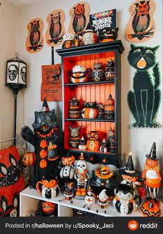 a room filled with lots of halloween decorations