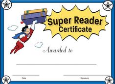 a certificate with a cartoon character flying through the air and holding a briefcase on it's back