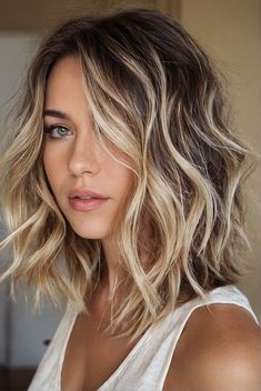 Blonde Hair Dimension, Contrast Balayage, Balayage Hair Bob, Fine Hair Cuts, Fall Blonde Hair, Short Hair Waves, Hair Dress, Fall Blonde, Dark Hair With Highlights