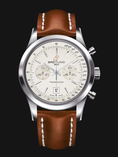 Breitlind TRANSOCEAN CHRONOGRAPH 38 Gentleman Watch, Swiss Luxury Watches, Sundials, Swiss Luxury, Buy Watches, Meaningful Life, Brown Leather Strap, Fine Watches