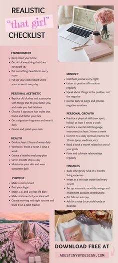 Realistic “that girl” checklist, Simple, minimal, aesthetic) / self improvement, that girl aesthetic, self development, that girl routine, personal growth, how to become that girl, best self, highest self, self care, selfcare, personal development, goals inspiration, glow up checklist, glow up tips, becoming her, mindfulness practice Fonts Simple, Selfcare Ideas, Girl Routine, Highest Self, Practicing Self Love, Self Care Bullet Journal, Get My Life Together, Self Confidence Tips, Confidence Tips