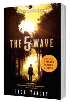 the 5th wave by rick vancey is shown in front of an image of trees