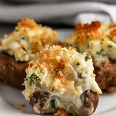 a close up of a plate of food with potatoes