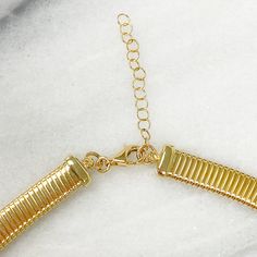 "This Italian handcrafted Omega style chain necklace is completely composed of 14K solid gold which is finished with a lobster claw clasp and extender chain for adjustable lengths. ♦ Total Length: adjustable 16 to 18 inches ♦ Total Gram Weight: approximately 27 grams of 14K solid gold ♦ Chain Dimensions: approximately 8mm (w) x 3mm (thick) ♦ Metal Finish: High Shine Polish ♦ This design is available in Yellow 14K Gold ♦ Please note that this item takes about 3 to 5 business days for production, Necklace For Everyday, Italian Chain, Gold Link Necklace, Solid Gold Chains, Gold Flats, Gold Chain Necklace, Link Necklace, Jewelry Gift Box, Lobster Claw