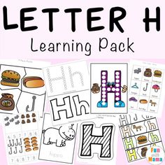 the letter h learning pack is filled with pictures and words to help children learn how to use