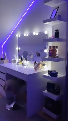 an image of a bathroom with purple lighting