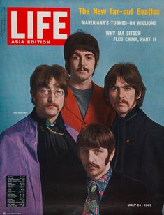 an old magazine cover with the beatles on it