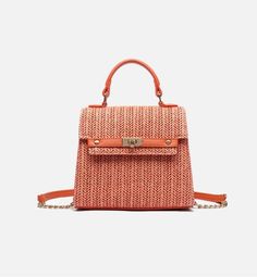 Colors: Orange Orange Woven Bags For Daily Use, Orange Woven Bags, Straw Crossbody Bag, Orange Shoulder Bag With Gold-tone Hardware For Shopping, Orange Shoulder Bag With Gold-tone Hardware, Orange Crossbody Shoulder Bag With Gold-tone Hardware, Western Look, Colors Orange, Orange Bag