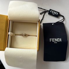 Authentic Used - Slight Discolored Size 6 Still Have Box And Tags Fendi Jewelry, Fendi Ring, Ring Color, Womens Jewelry Rings, Fendi, Women Jewelry, Size 6, Tags, Ring