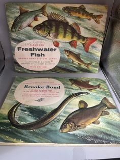 two books with pictures of fish on them