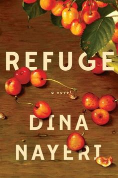 the cover of refuge by dona nayerj, with apples and leaves on a table