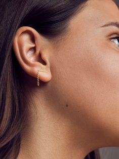 "Stud threader earrings  a minimalist earrings style for everyday use DETAILS * Approximate size : Bar measures 0,31\" (8mm) long x  0,04\" (1mm) thick, Chain length: 1,38\" (35mm), earring drop length: 0.94\"(24mm). * Earring backs are sterling silver scrolls. * Earring post length is 0,4\" (10mm). * Sold as a Pair. * This listing is for a pair of Bar Chain Stud earrings only. MATERIALS Please use the drop-down menu to select your preference: * 24k Yellow Gold Plated * 18k Rose Gold Plated * 92 Minimalist Gold Plated Threader Earrings, Minimalist Single Plug Earring For Everyday, Classic Gold Plated Earrings With Adjustable Chain, Minimalist Gold Plated Cartilage Earring, Minimalist Gold Plated Drop Cartilage Earrings, Minimalist Gold-plated Drop Cartilage Earrings, Gold Plated Minimalist Pierced Ear Climbers, Minimalist Gold Plated Pierced Ear Climbers, Minimalist Gold-plated Pierced Ear Climbers