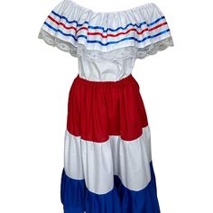 Costa Rican Traditional Dress - Casual https://vivianfong.com/products/costa-rican-traditional-dress-casual 
Make It Yours: HandMade Costa Rican Traditional Dress Red, White and Blue, we have your size. Celebrate the wonderful Costa Rican culture. Wear our dress and be part of a beautiful tradition. Includes: Blouse and SkirtWhat sizes are available?XSmall ... #Hot Costa Rican Traditional Dress, Casual Fashion Women's, Costa Rican, Traditional Dress, I Care, Dominican Republic, Dress Red, Red White And Blue, Traditional Dresses