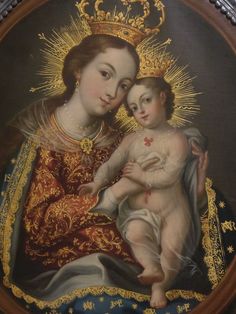 a painting of a woman holding a child