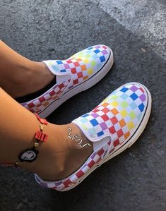 Rainbow Vans, How To Wear Vans, Cute Vans, Pride Shoes, Tenis Vans, Fresh Shoes, Hype Shoes, Aesthetic Shoes, Vans Sneakers