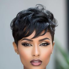 Short Hair Off Face Pixie Haircuts, 30s Hairstyles Black Women, Short Quickweave Styles, Short Wrap Hairstyles For Black Women, 2024 Black Hair Styles, Short Hair Styles Pixie Black Women, Short Black Hair Styles, Short Hair Styles For Black Women, Short Sassy Hair Black Women