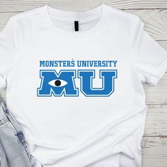 Monsters University Graphic Tee T-shirts are Unisex, Next Level  --- PRODUCTION AND SHIPPING --- 5 business days for us to hand print your tee and quality check for perfection. 2-3 business days for shipping. (Usually, USPS takes 2-3 days) --- CARE INSTRUCTIONS --- Cold cycle  Wash inside out with like colors. Tumble dry low or hang to dry. Color Disclaimer Actual colors may vary due to computer monitors displaying colors differently and everyone can see these colors differently.  Features 3.5 o College Crew Neck T-shirt With Branding, White Branded T-shirt For College, College T-shirt With Branding And Crew Neck, Team Spirit Crew Neck T-shirt With Branding, Basic College T-shirt With Screen Print, Team Spirit Branded Crew Neck T-shirt, Team Spirit T-shirt With Branding, Crew Neck, Team Spirit Branded T-shirt With Crew Neck, Cotton Fan Apparel T-shirt With Branding