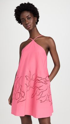 MINKPINK Darla Broderie Mini Dress | Shopbop Italy Summer Fashion, Dressy Casual Attire, Pink Semi Formal Dresses, Dressy Casual Wedding, Wedding Guest Outfit Inspiration, Casual Wedding Attire, Minkpink Dress, Cocktail Dress Wedding Guest, Summer Cocktail Dress