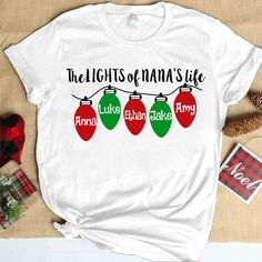 Nanna Christmas Tshirt, Kid Christmas Shirts, Nana Christmas, Diy Christmas Shirts, Diy Gifts For Mothers, Christmas Shirts For Kids, Nana Shirts, Christmas T Shirt Design, Christmas Money