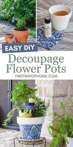 an easy diy to decorate flower pots