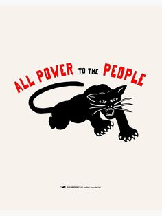 an all power to the people poster with a black cat on it's back