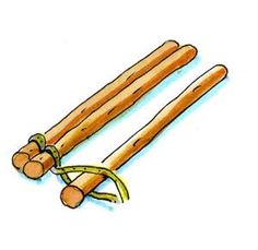 two wooden sticks are tied to each other