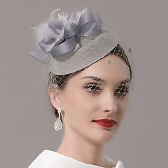 Feathers / Net Fascinators / Hats / Headwear with Feather / Cap / Flower 1 PC Wedding / Special Occasion Headpiece Fascinators Hats, Faux Fur Wedding, Fascinator Wedding, Horse Wedding, Derby Hats Fascinators, Wedding Fur, Melbourne Cup, Feather Fascinators, Kentucky Derby Hat