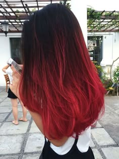 Red Balayage Hair, Wine Hair Color, Black Red Hair, Red Ombre Hair, Wine Hair, Hair Dye Ideas